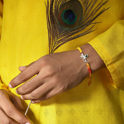 Krishna Silver Rakhi for Brother