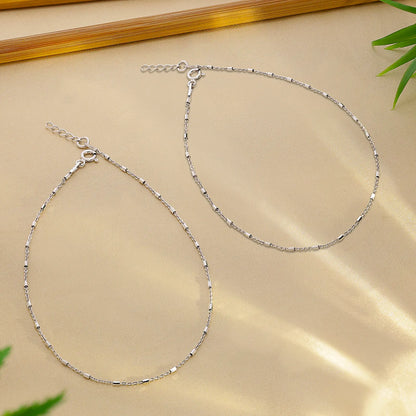 Silver Modern Rope Chain Anklet - Tweov Jewels