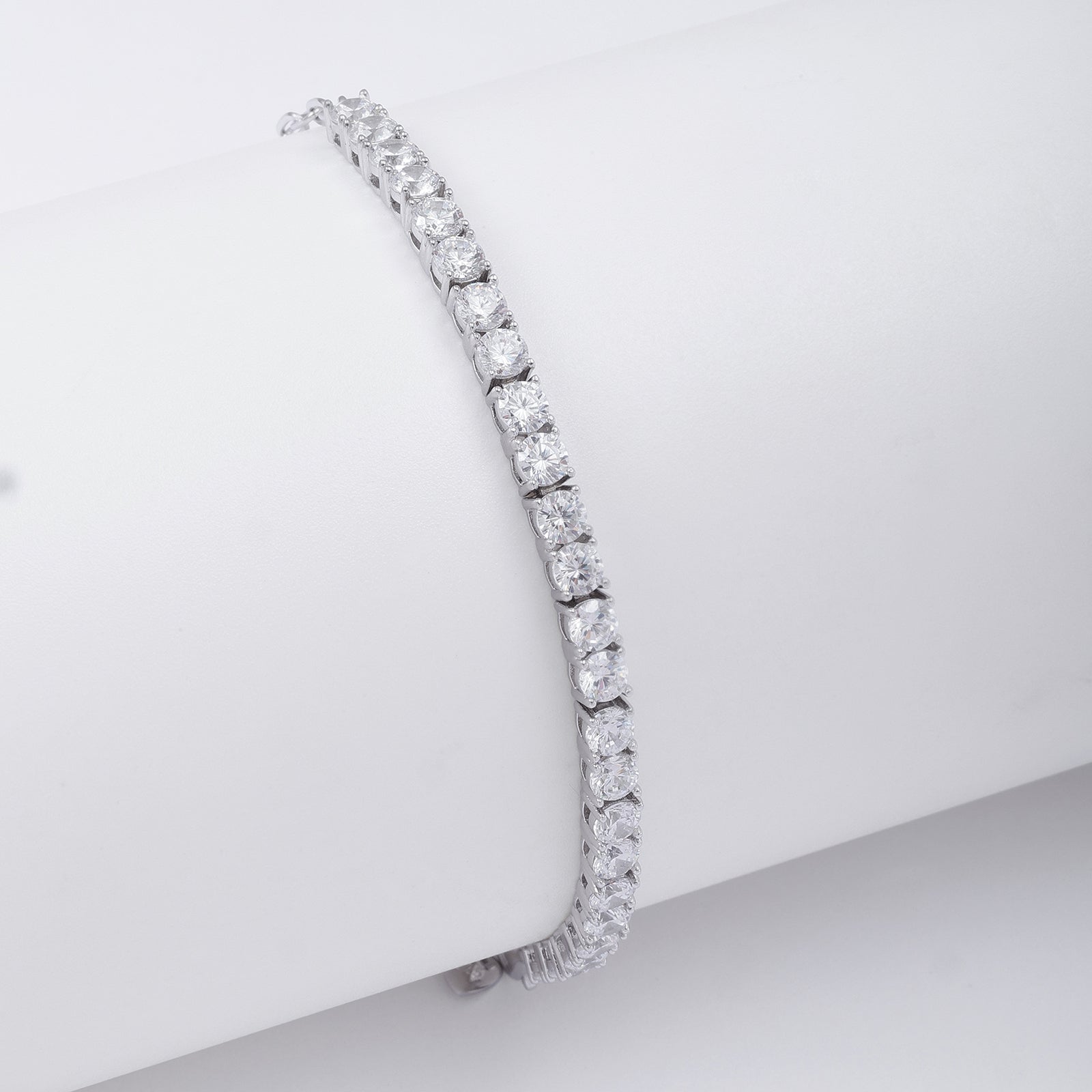 Pure 925 Sterling Silver Stylish CZ Tennis Bracelet for Women's