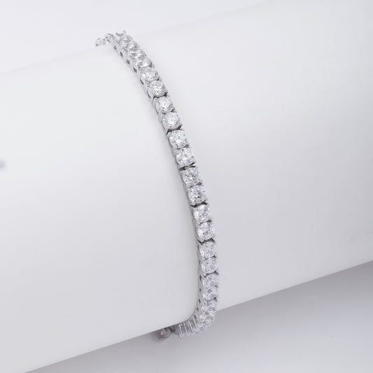 Pure 925 Sterling Silver Stylish CZ Tennis Bracelet for Women's