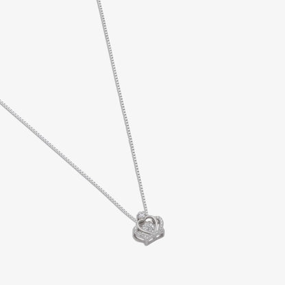 Queen Heart Silver Necklace for Women