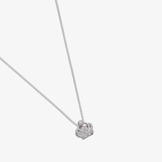 Queen Heart Silver Necklace for Women