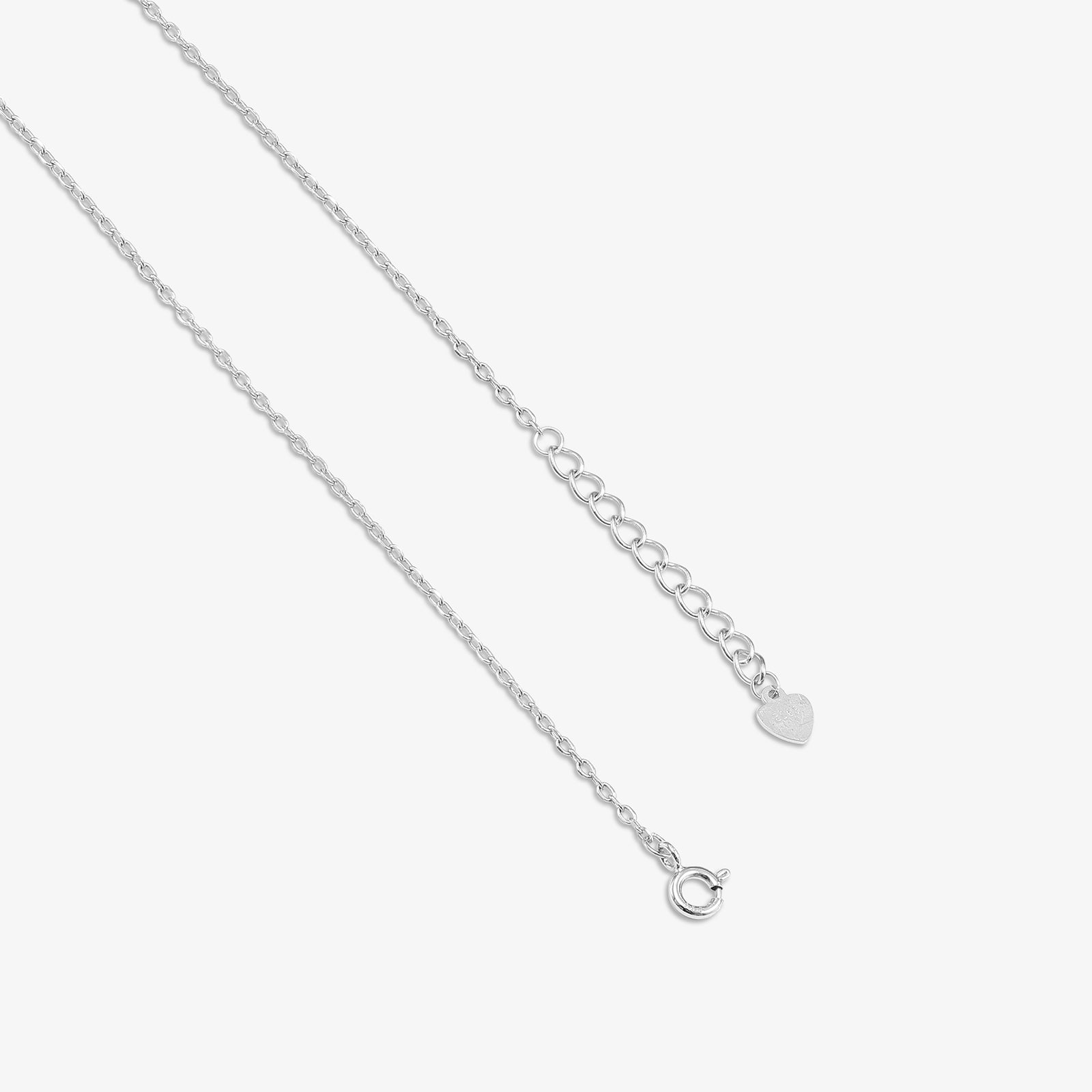 Black CZ Studded Silver Chain with Pendant - Tweov Jewels
