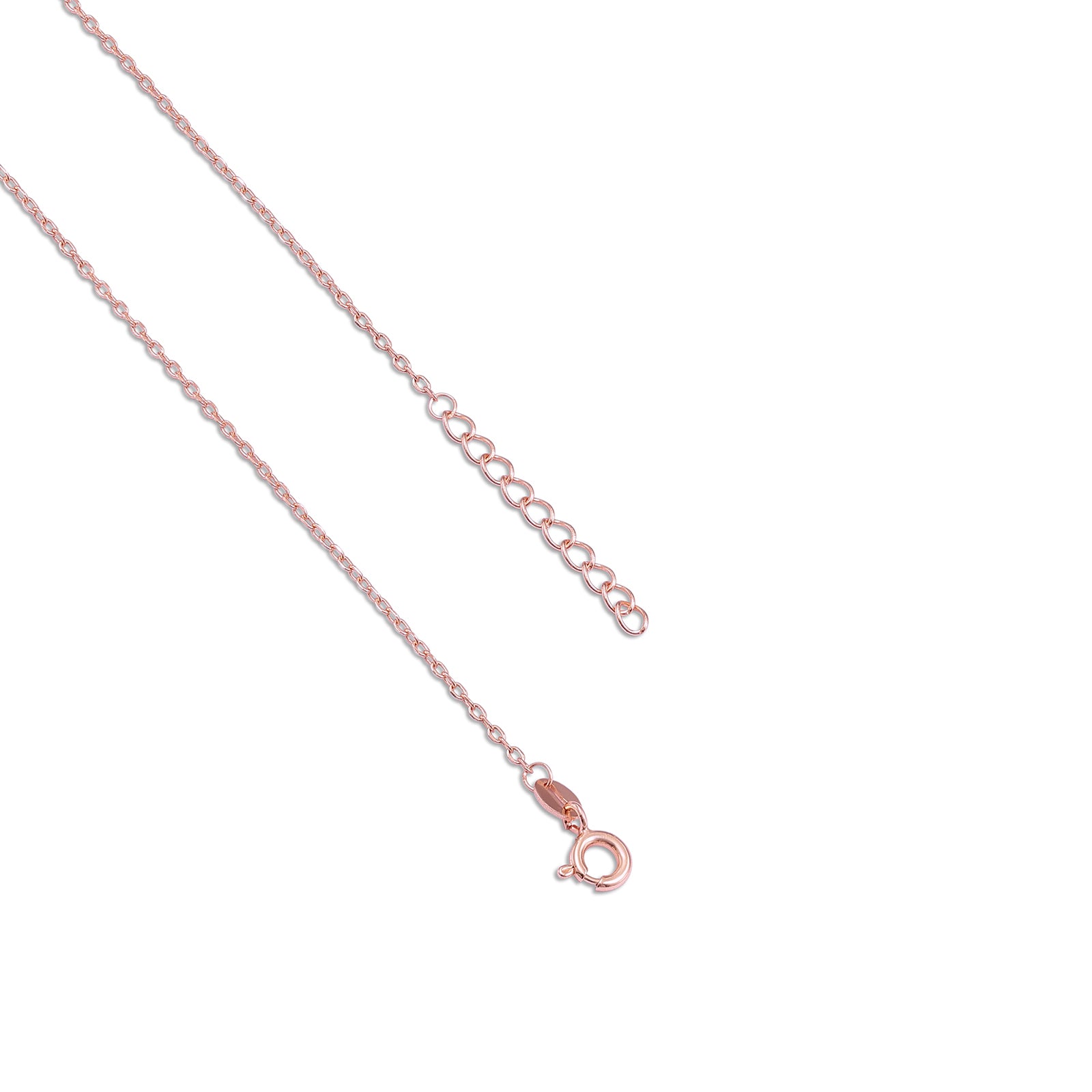 Rose Gold Plated CZ Studded Square Pendant with Chain