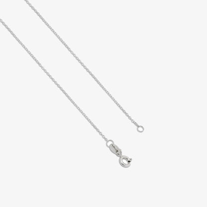 CZ Studded Silver Oval Pendant with Chain