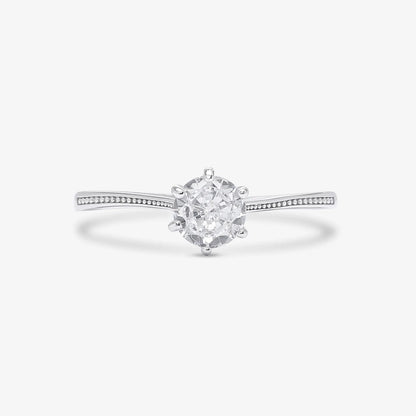 Silver Solitaire American Diamond Ring - Tweov Jewels