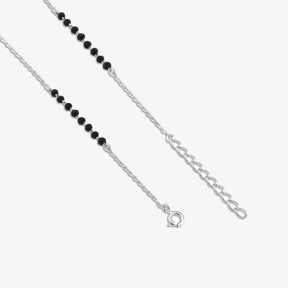 Designer AD Floral Silver Mangalsutra - Tweov Jewels