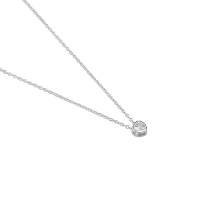 AD Studded Heart Chain Pendant for Women