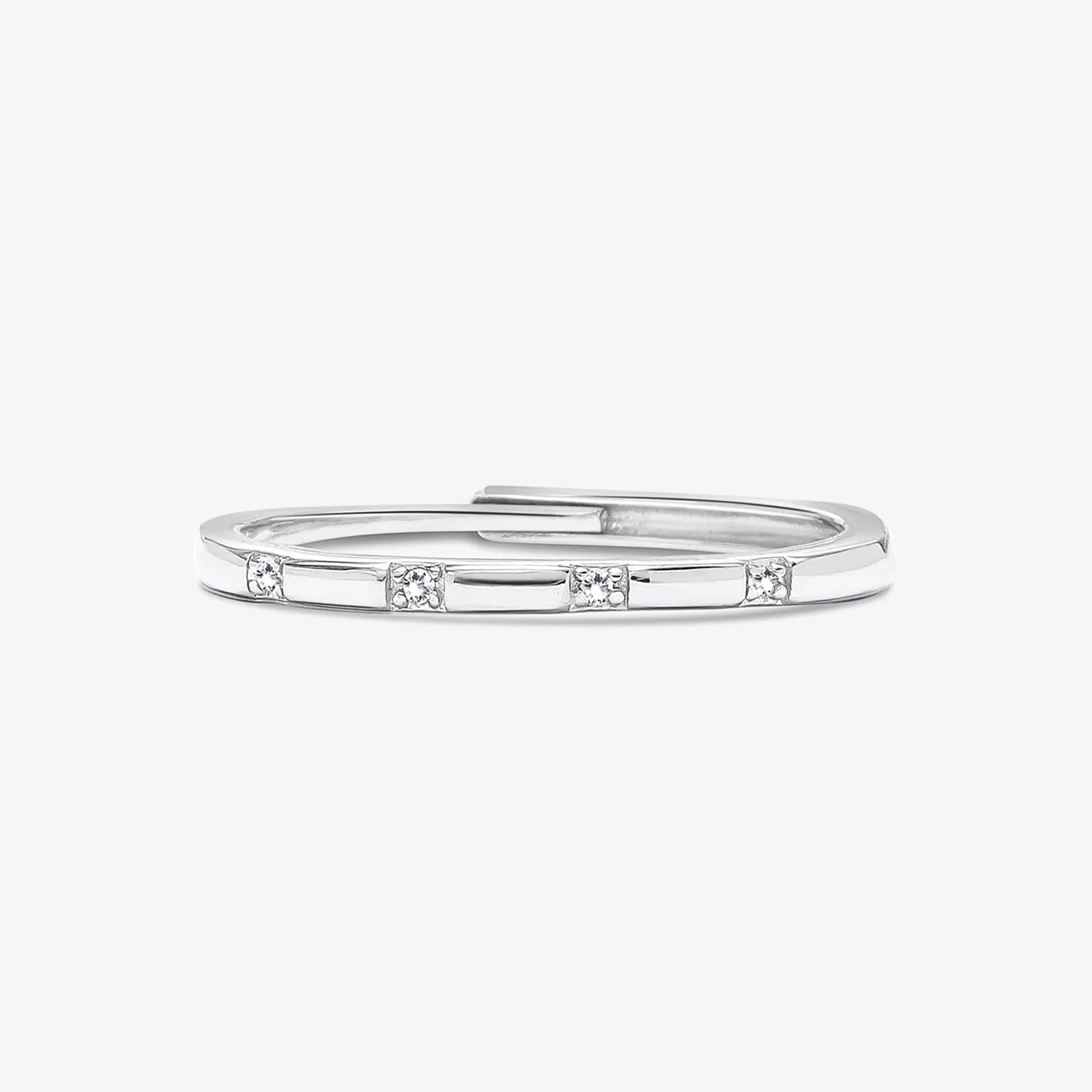 CZ Eternity Silver Spiral Band Ring - Tweov Jewels