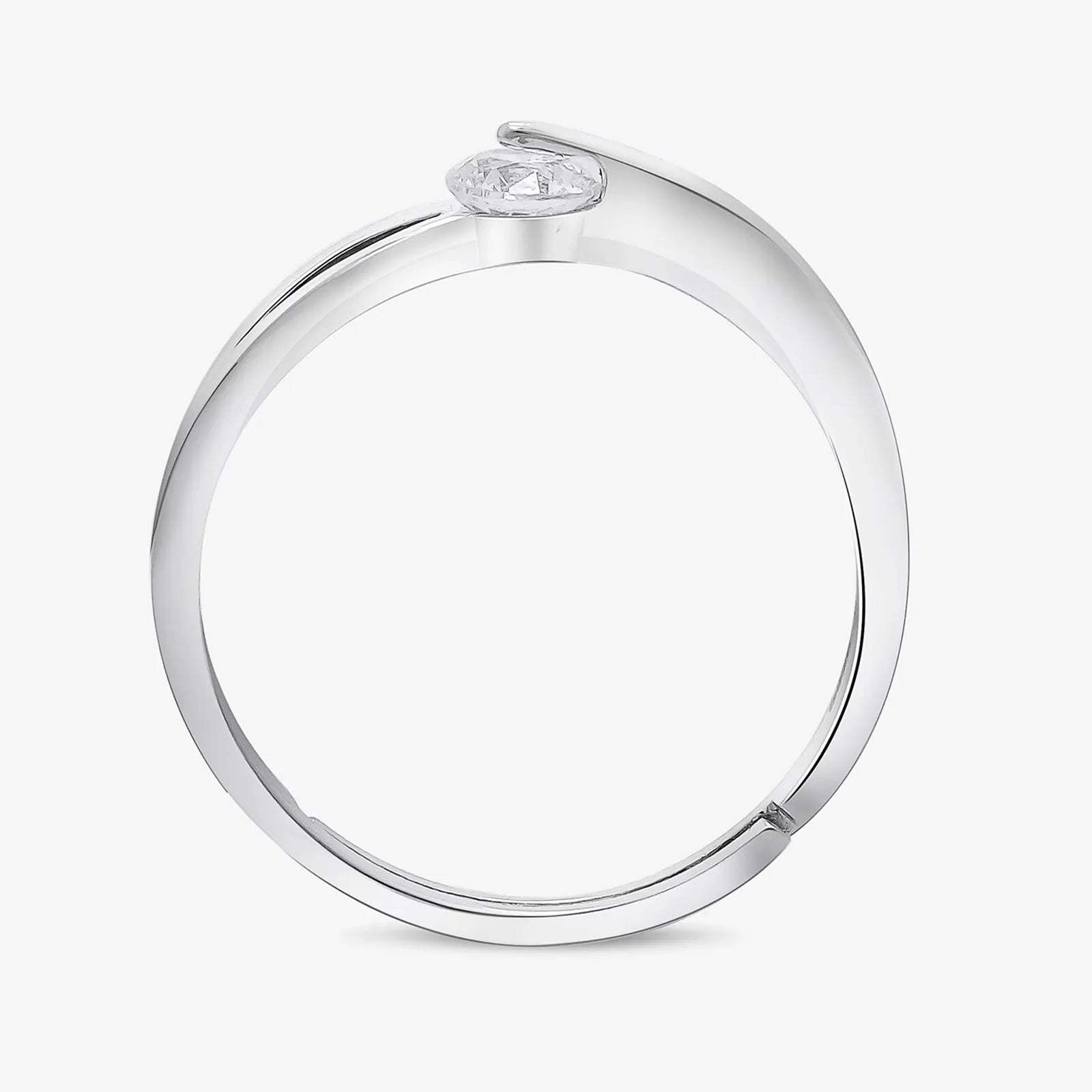 Silver CZ Twist Solitaire Ring