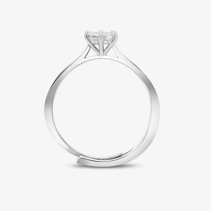 Silver Solitaire American Diamond Ring - Tweov Jewels