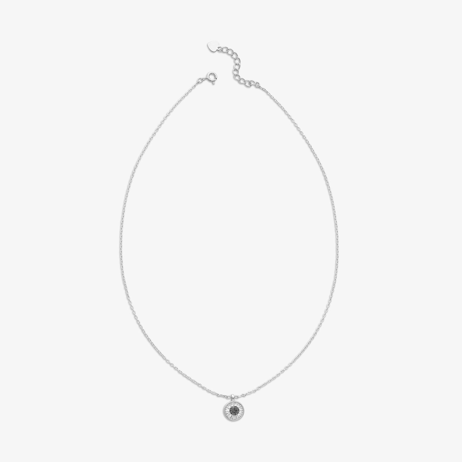 Black CZ Studded Silver Chain with Pendant - Tweov Jewels