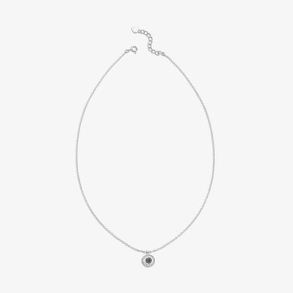 Black CZ Studded Silver Chain with Pendant - Tweov Jewels