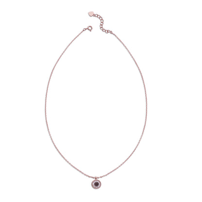 Rose Gold Plated Sea Green Stone Studded Chain Pendant