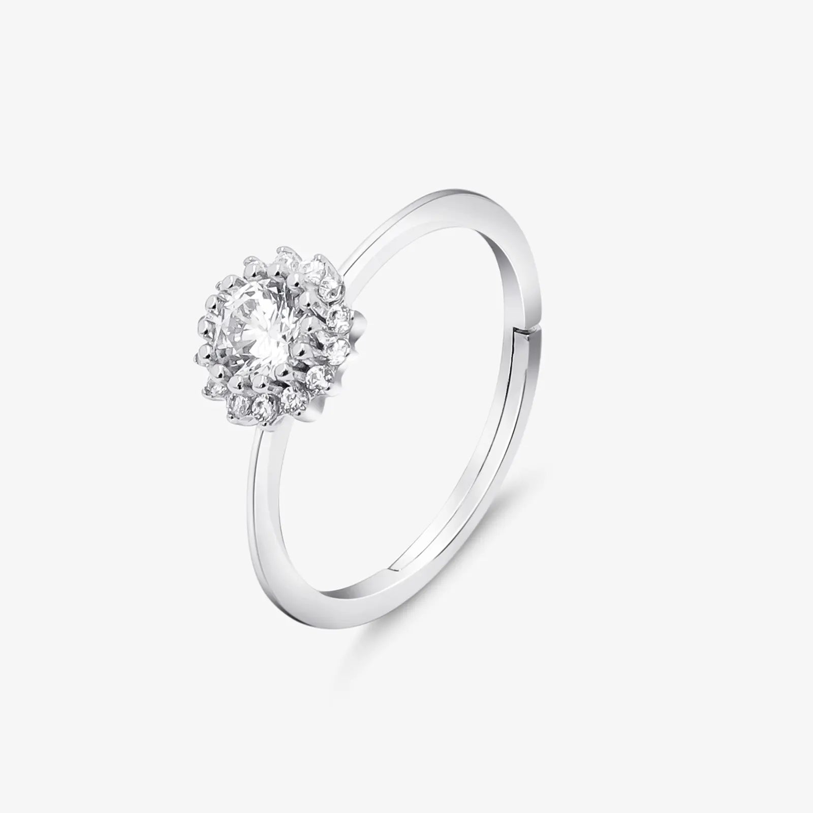 CZ Blooming Flower Silver Ring - Tweov Jewels