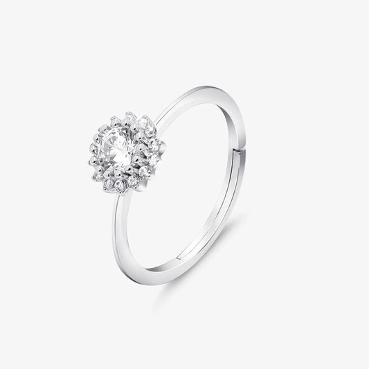 CZ Blooming Flower Silver Ring - Tweov Jewels