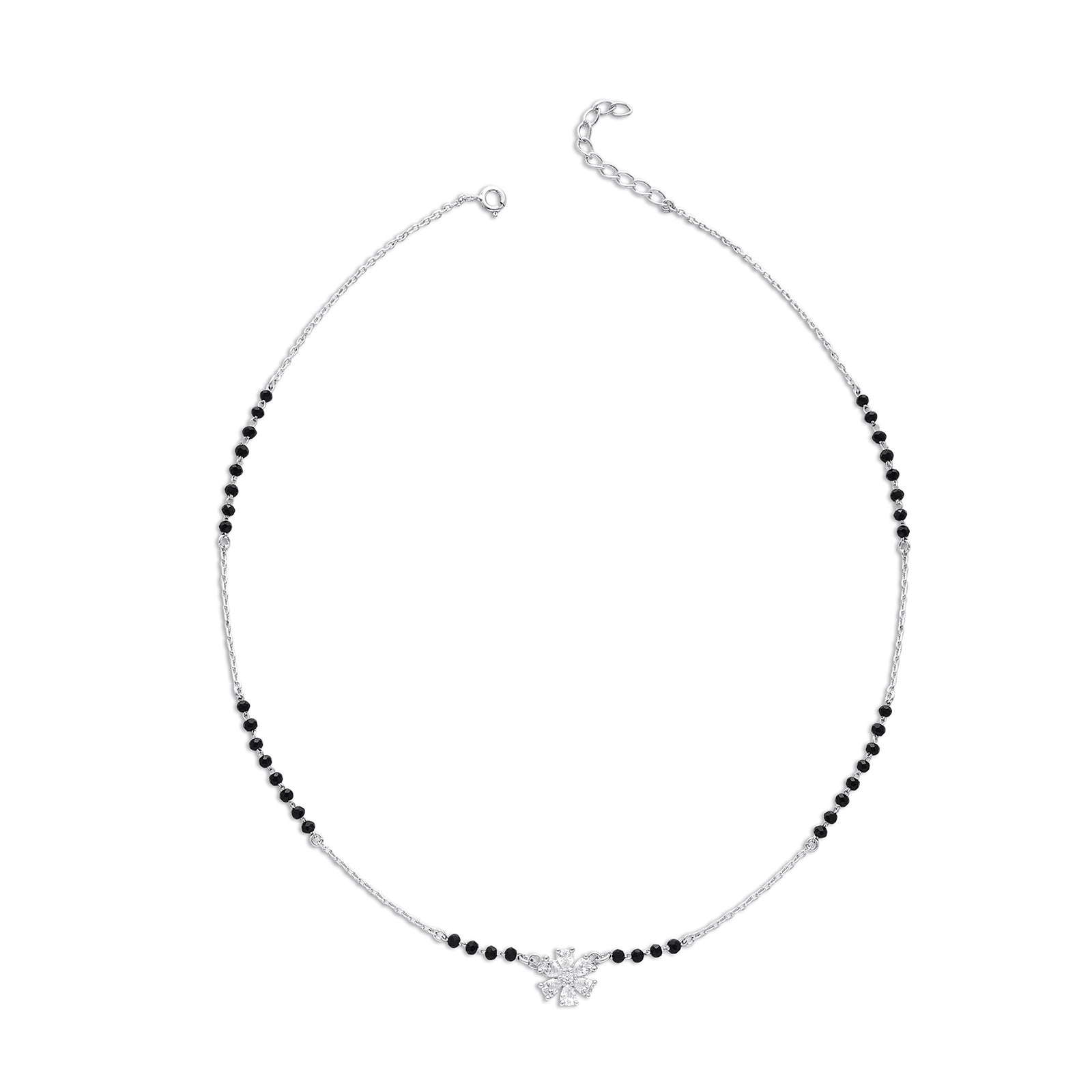 Floral Design Silver Mangalsutra