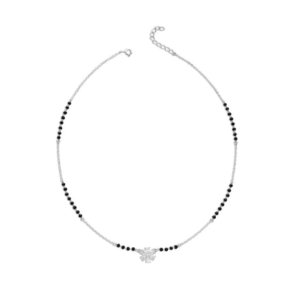 Floral Design Silver Mangalsutra