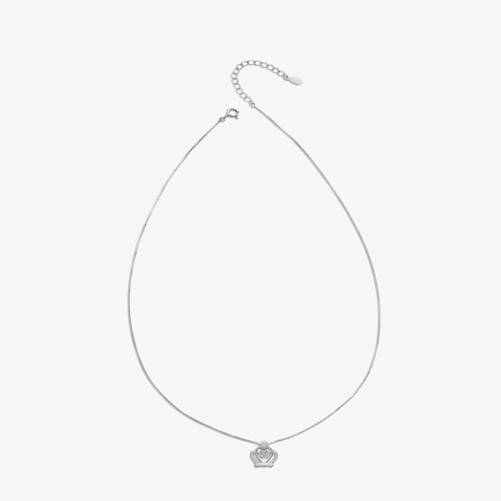 Queen Heart Silver Necklace for Women