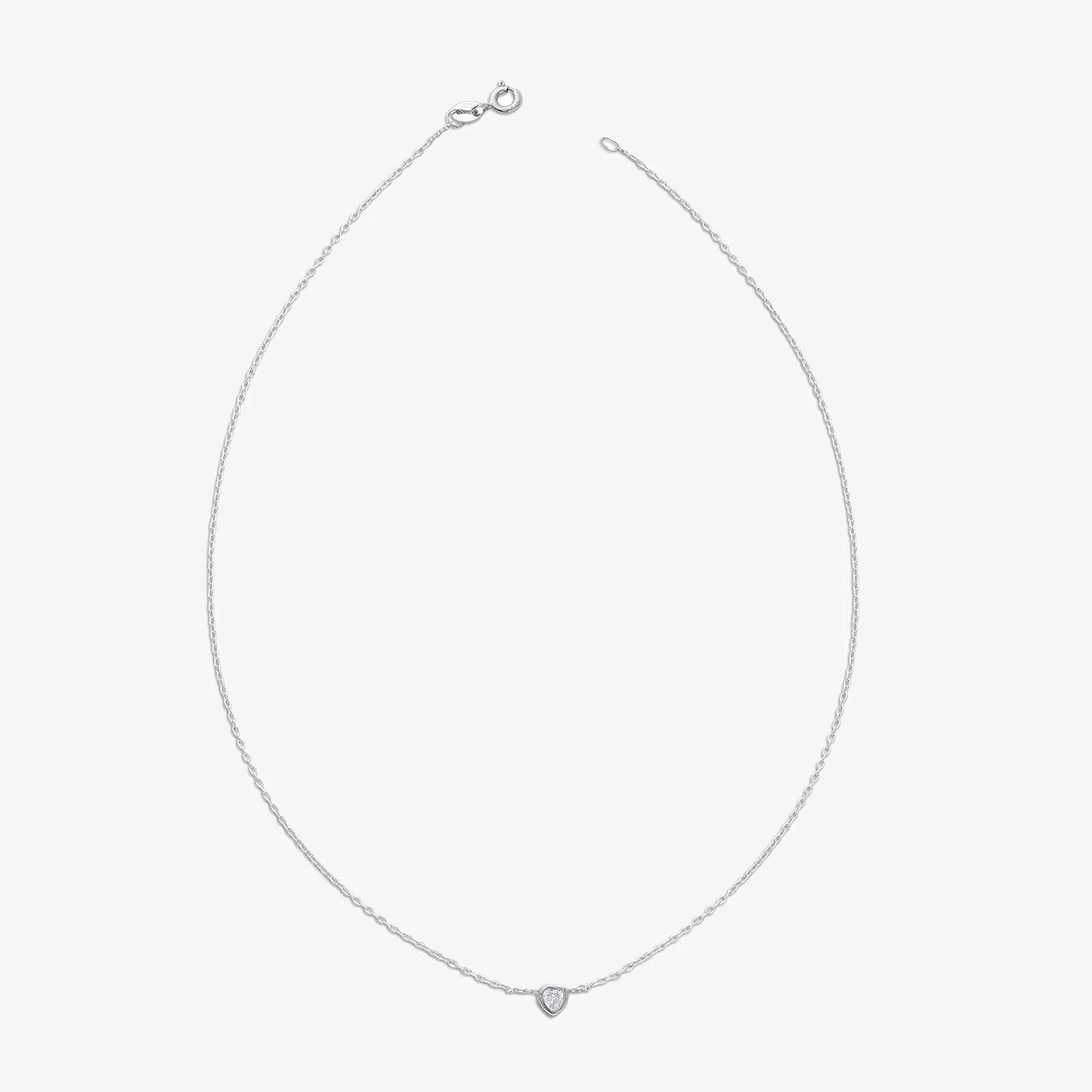 AD Studded Heart Chain Pendant for Women