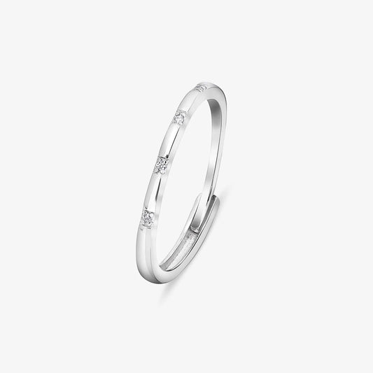 CZ Eternity Silver Spiral Band Ring - Tweov Jewels
