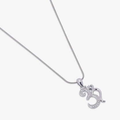 CZ Om Silver Pendant - Tweov Jewels