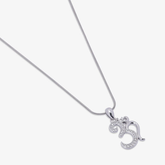 CZ Om Silver Pendant - Tweov Jewels