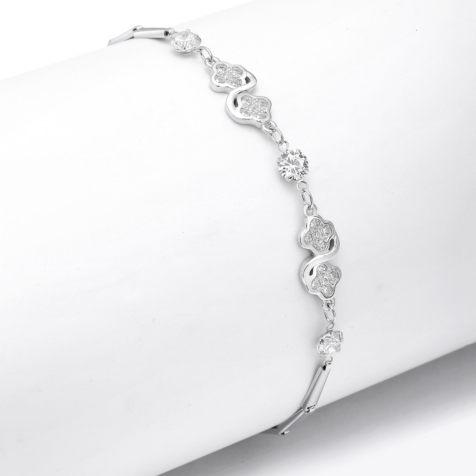 Lucky Four clove 925 Sterling Silver Bracelet