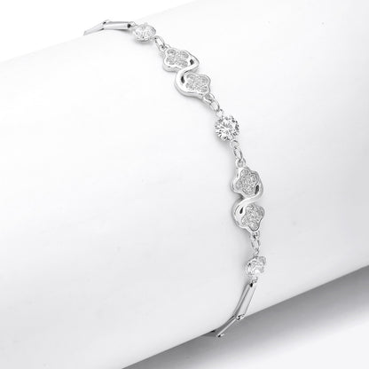 Lucky Four clove 925 Sterling Silver Bracelet