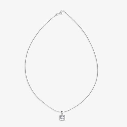 Square Cut Silver Pendant & Earrings Set - Tweov Jewels
