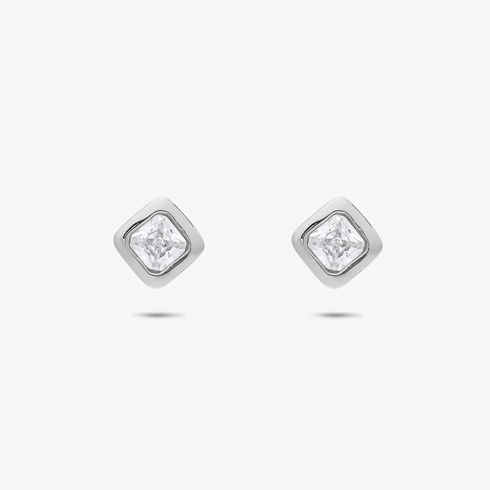 Square Cut Silver Pendant & Earrings Set - Tweov Jewels