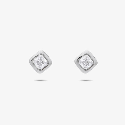 Square Cut Silver Pendant & Earrings Set - Tweov Jewels