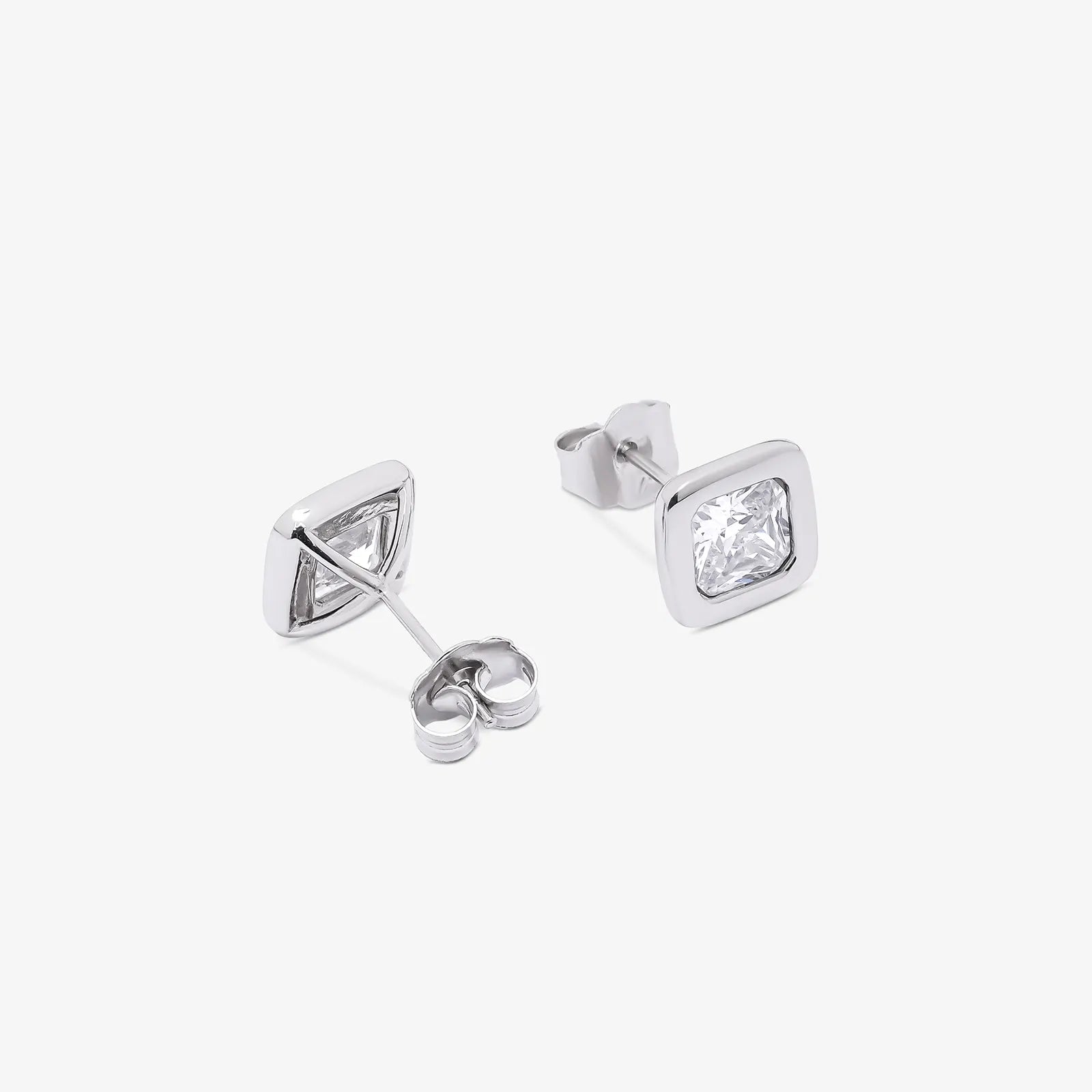 Square Cut Silver Pendant & Earrings Set - Tweov Jewels