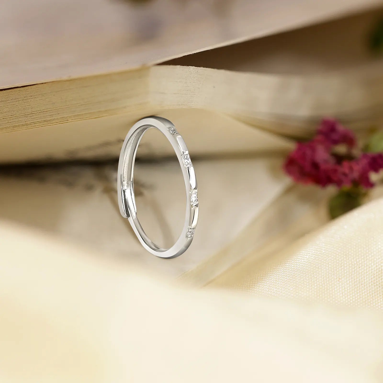 CZ Eternity Silver Spiral Band Ring - Tweov Jewels