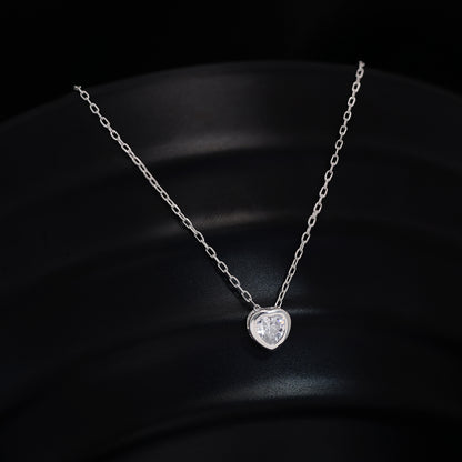AD Studded Heart Chain Pendant for Women