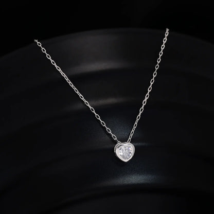 AD Studded Heart Chain Pendant for Women