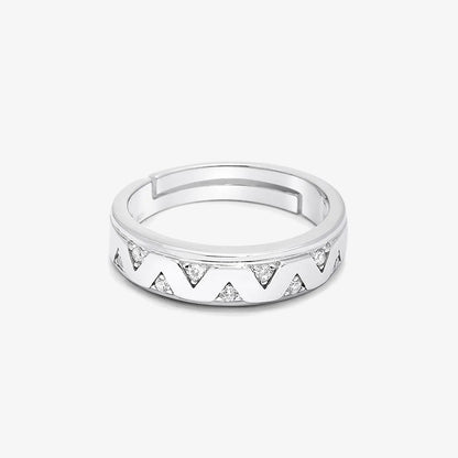 Silver CZ Wave Rings for Men