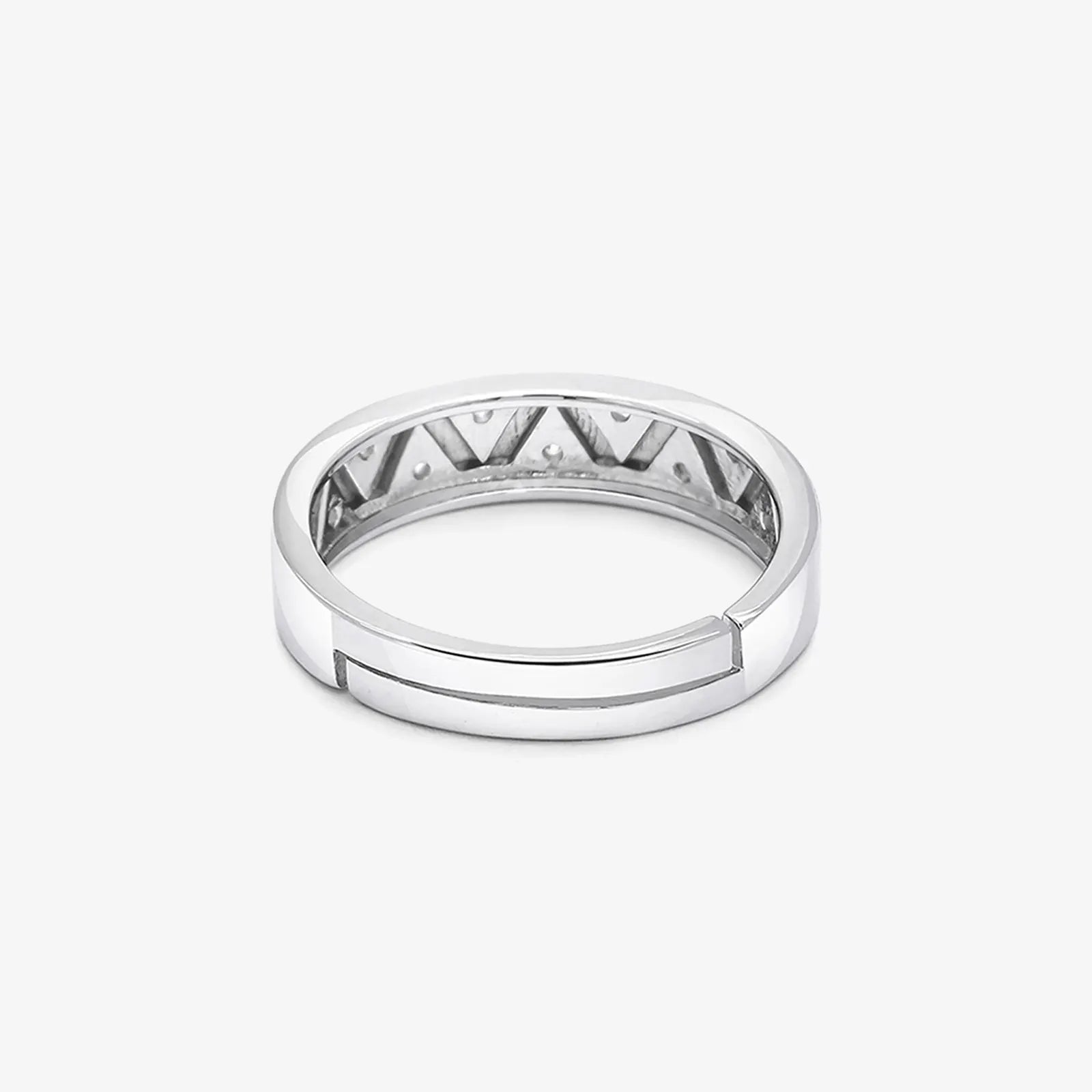 Silver CZ Wave Rings for Men