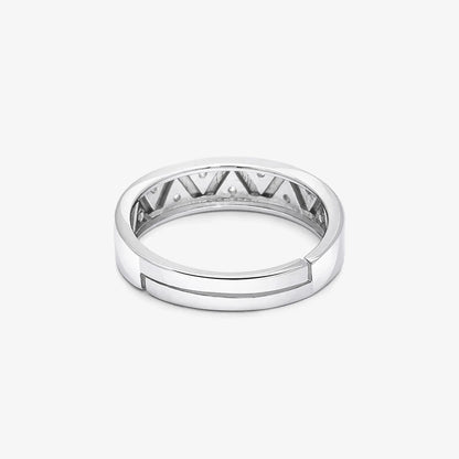 Silver CZ Wave Rings for Men