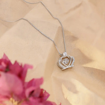Queen Heart Silver Necklace for Women