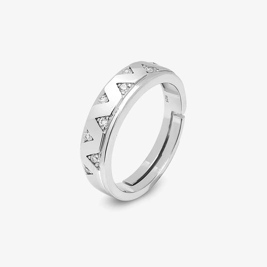 Silver CZ Wave Rings for Men