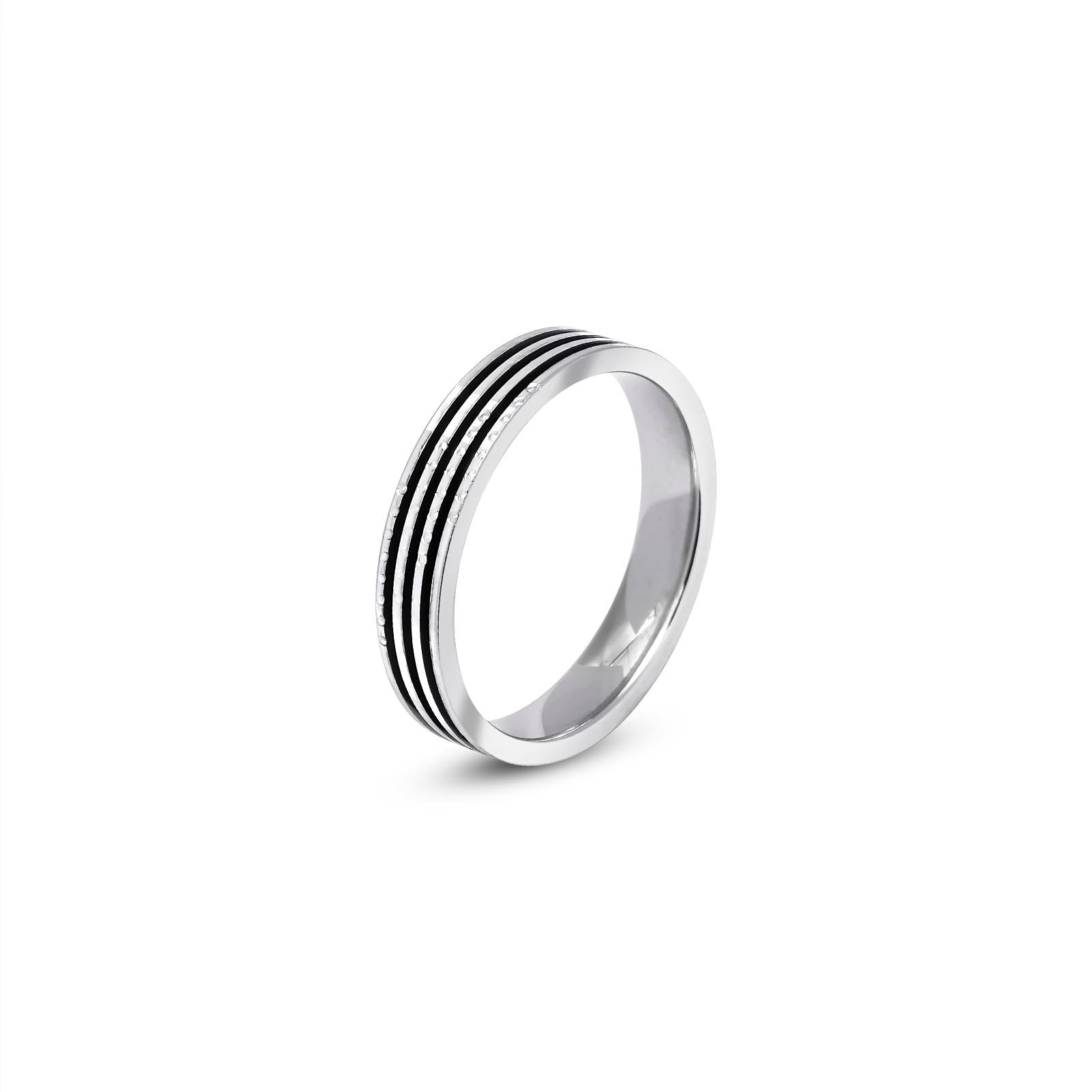 925 Sterling Silver Black Spinner Ring
