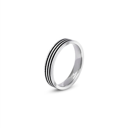 925 Sterling Silver Black Spinner Ring
