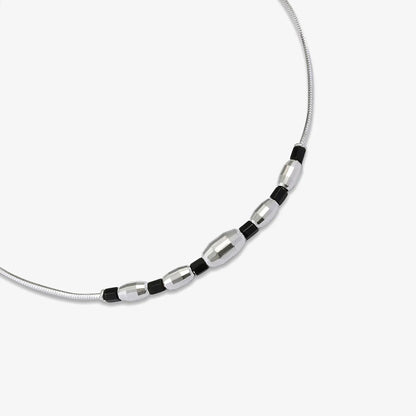 Beaded Silver Chain Bracelet