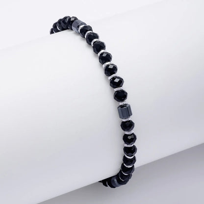 Silver Black Bead Bracelet for Kids