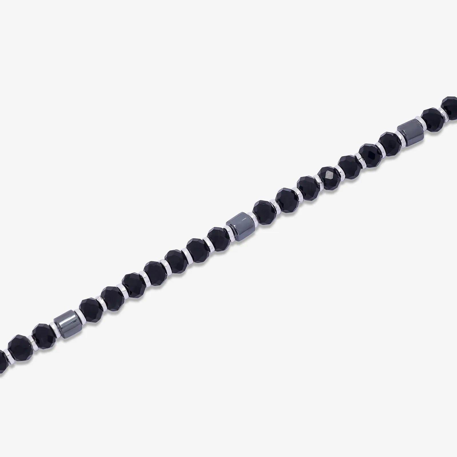 Silver Black Bead Bracelet for Kids