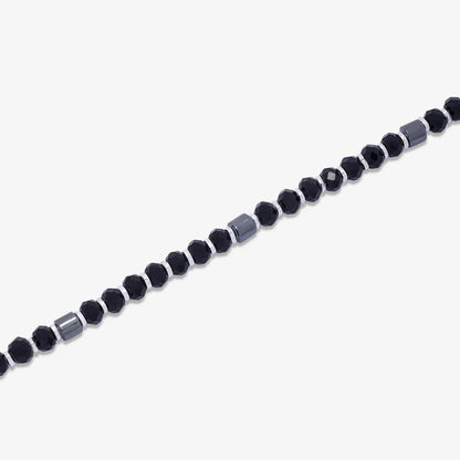 Silver Black Bead Bracelet for Kids
