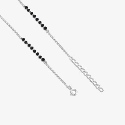 AD Studded Rectangle Silver Mangalsutra