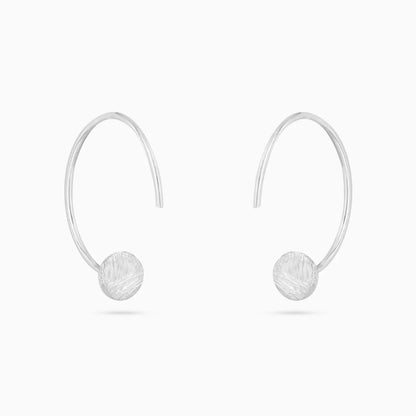 Semi Circular Silver Hoop Earrings