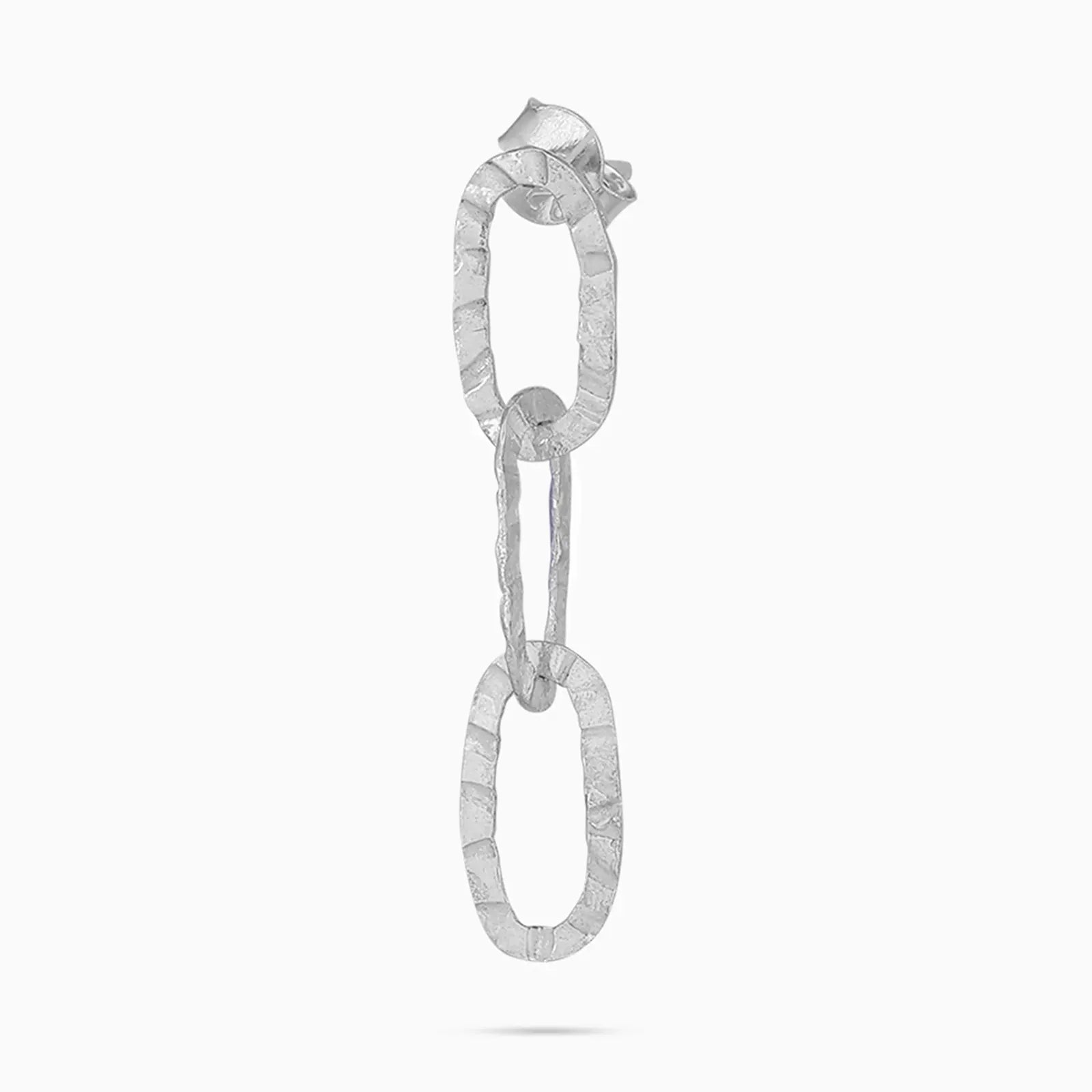 Intertwined Long Chain Silver Dangle Earrings